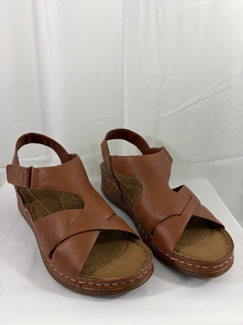 NWT Easy Spirit Women's Size 9W Brown Slingback Sandals